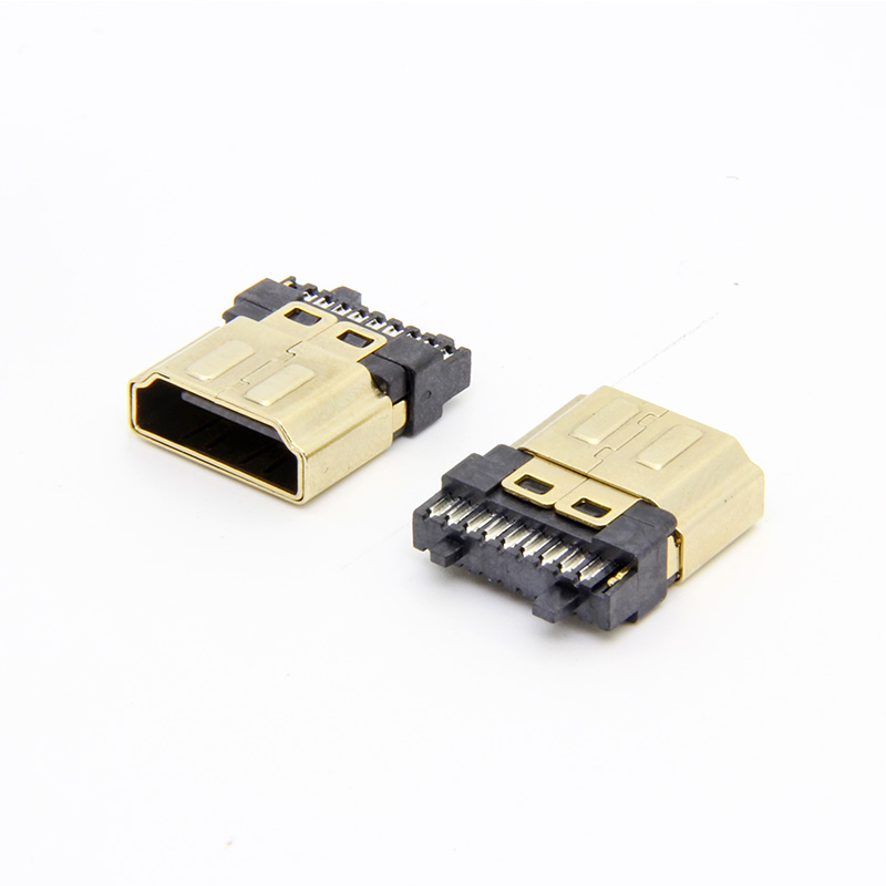 HDMI A母焊线式 铁金